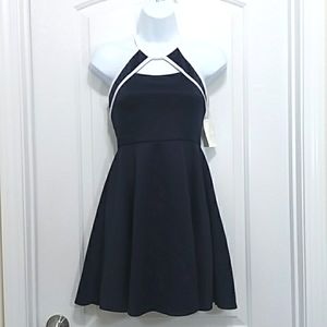 Crystal Doll Navy Blue Halter Dress